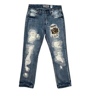 INC International Concepts Berlin Slim Straight Distressed Jeans Mens Size 30 30